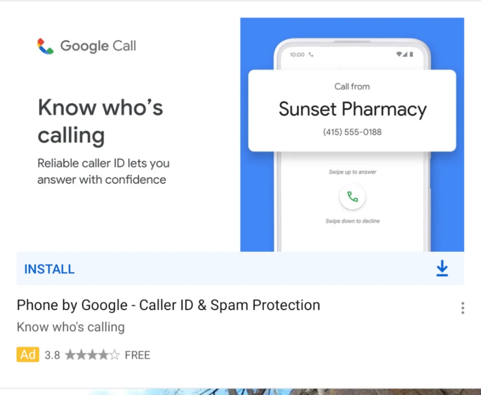 Google chamadas