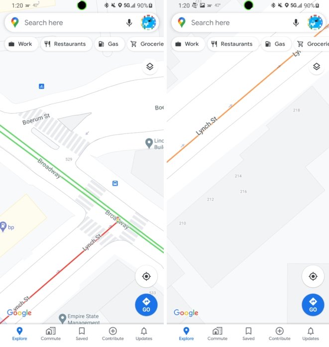 google Maps com números nos edificios