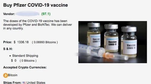 exemplo de vacina na dark web