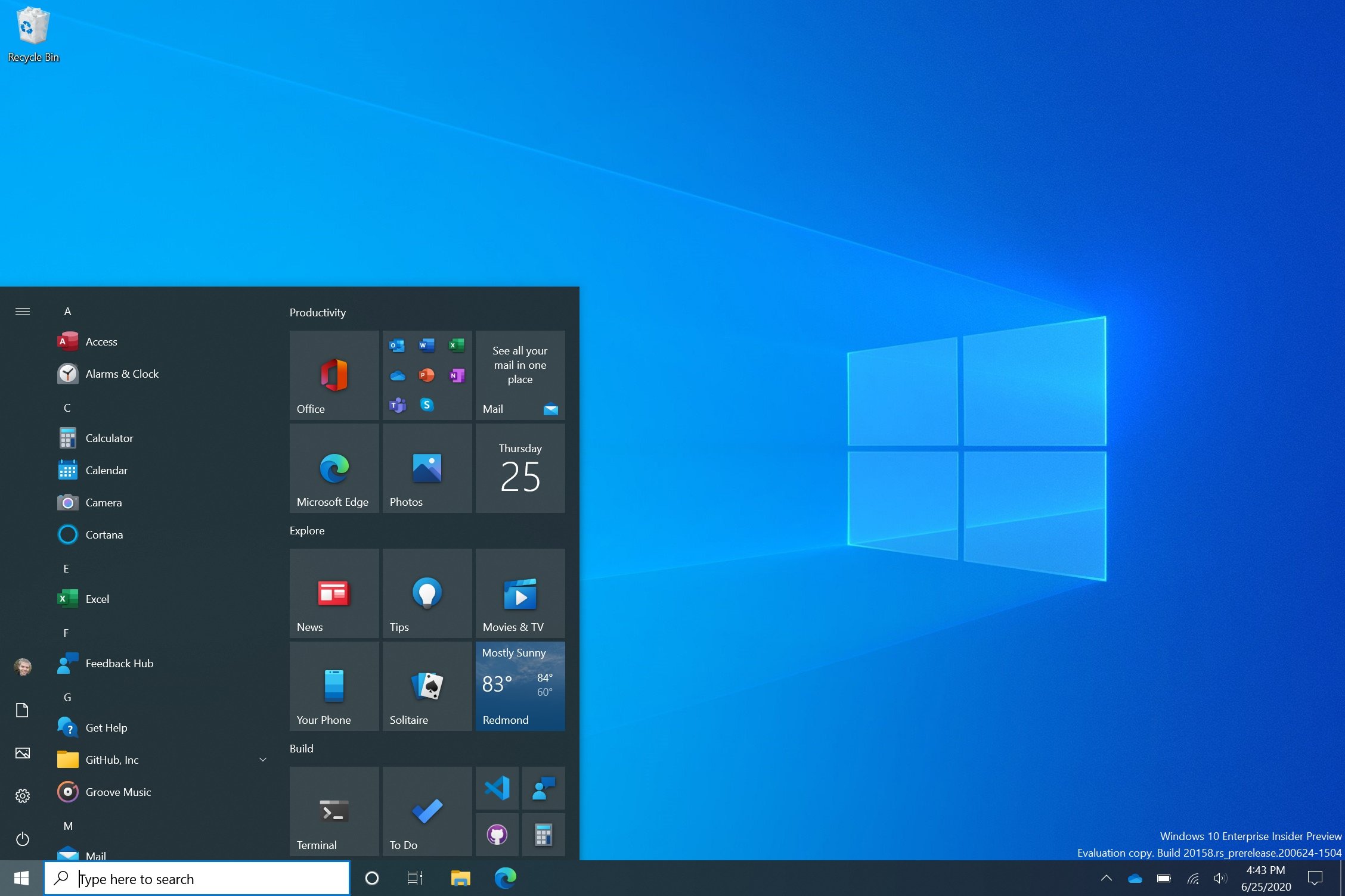 Windows 10 menu inicial