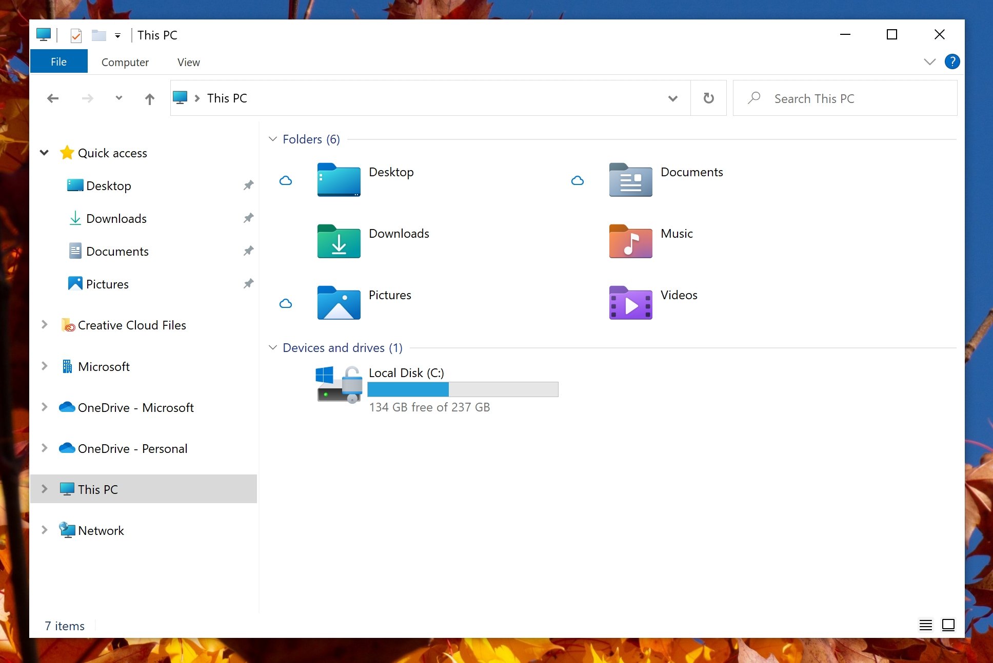 Windows 10 nova interface