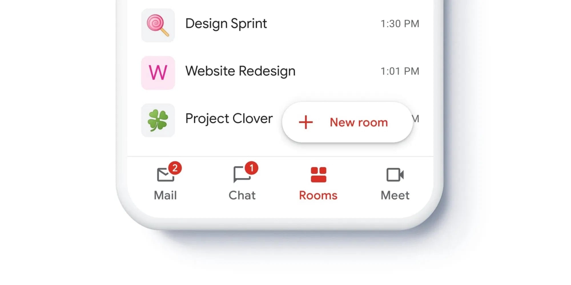 Gmail chat e Rooms