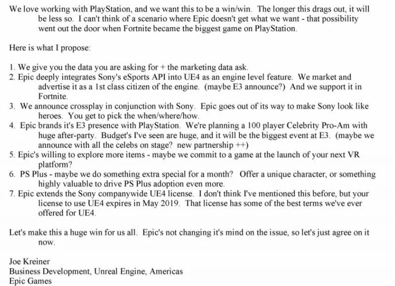 extrato dos emails entre epic e sony
