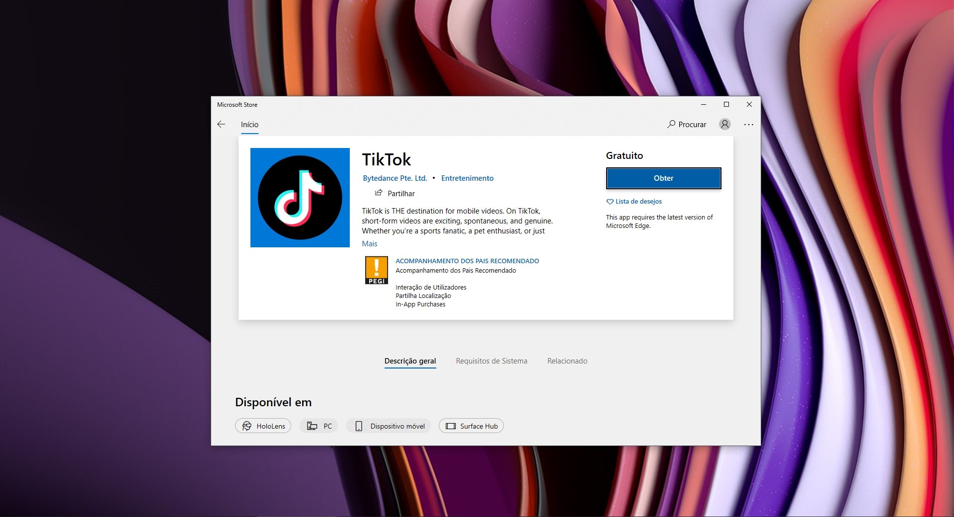 TikTok na Microsoft Store