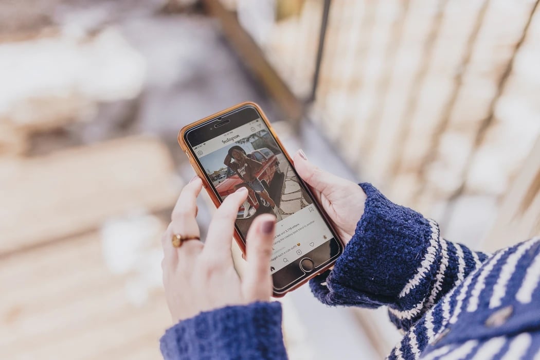 Instagram a ser usado em smartphone