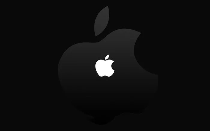 Apple logo sobre fundo preto