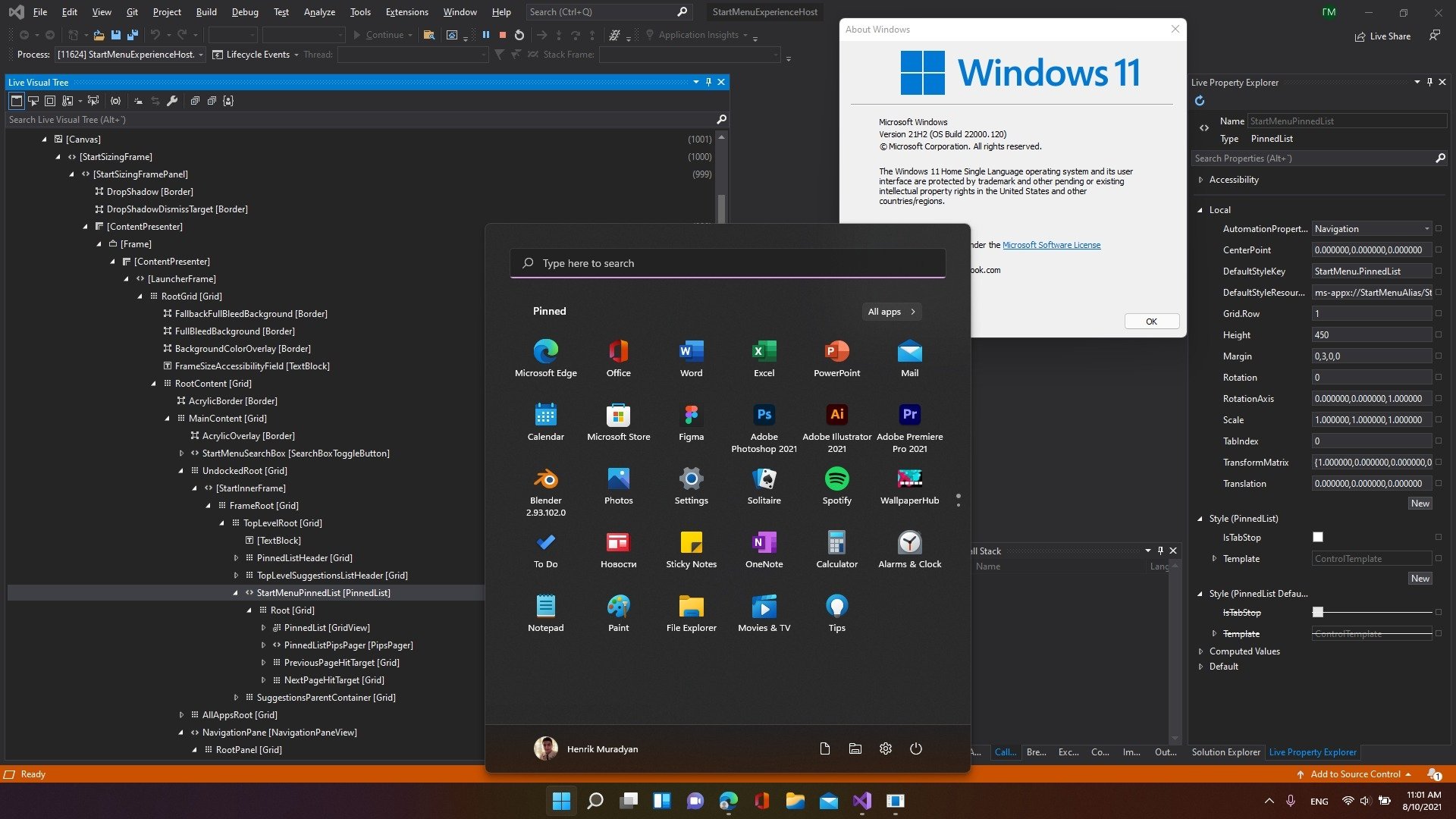 Windows 11 com menu de recomendações desativado