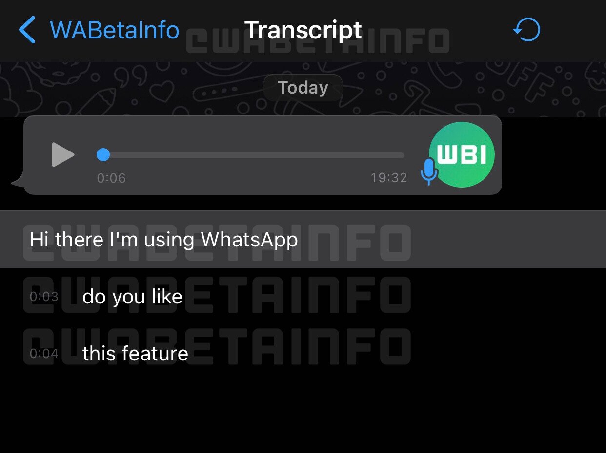WhatsApp conversão em texto