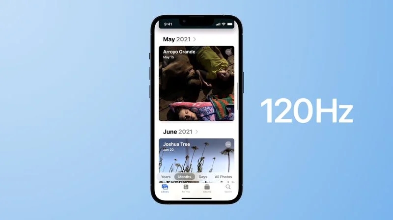 iPhone 13 com ecrã de 120 Hz
