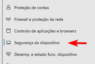 segurança do dispositivo no Windows 