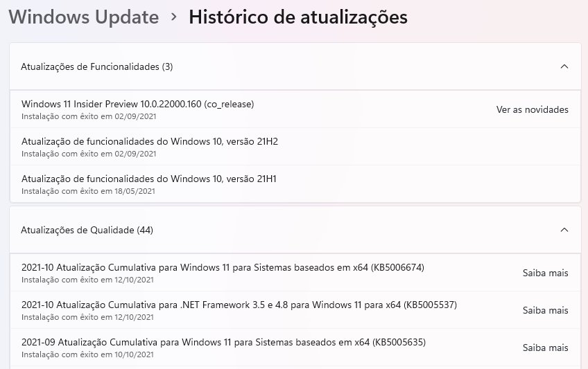 atualizações do Windows 11