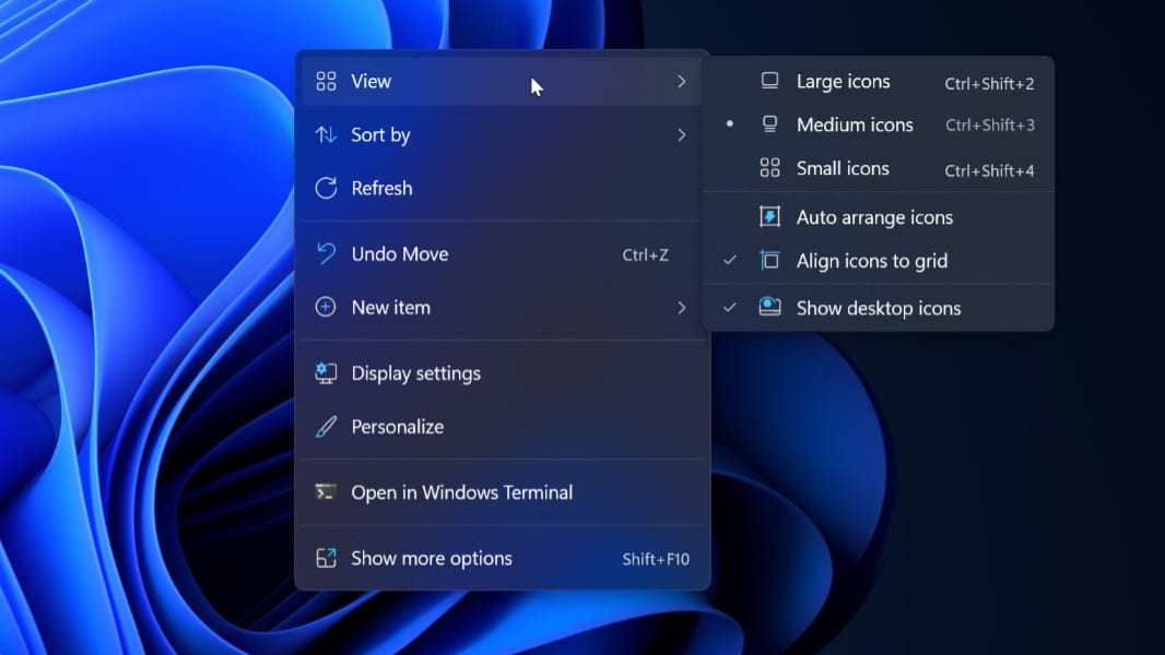 Windows 11 menu de contexto