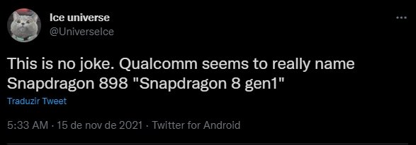 leaker sobre alteração do nome da snapdragon