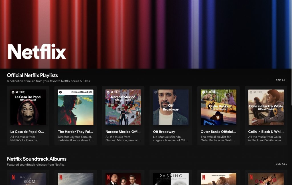 Netflix dentro do Spotify