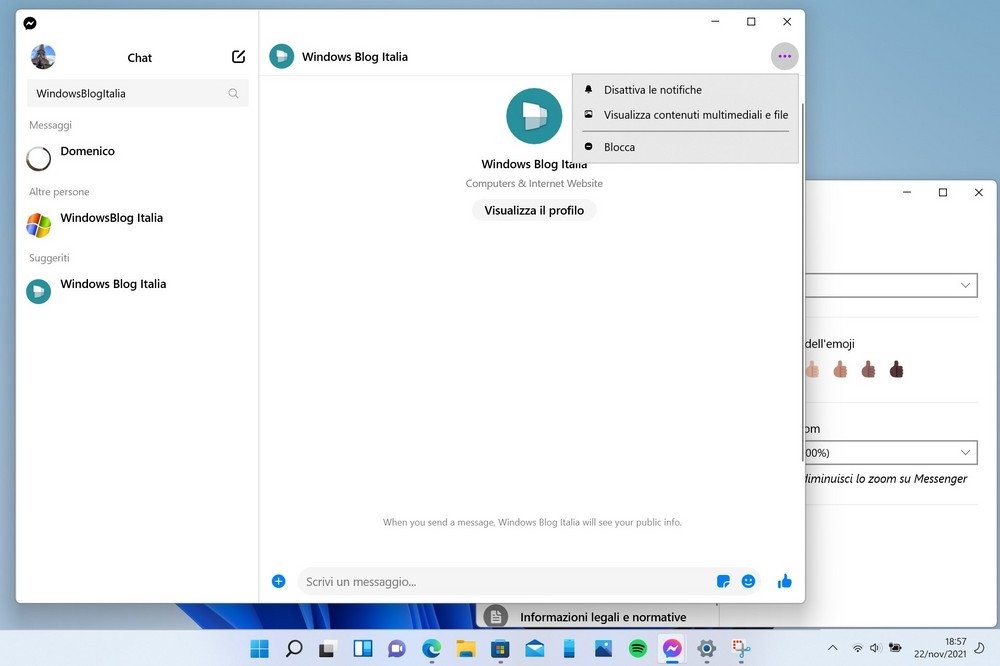 novo design do Messenger no Windows
