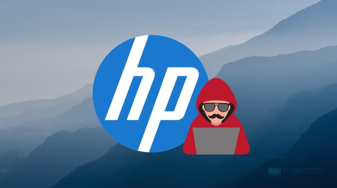HP logo com hackers