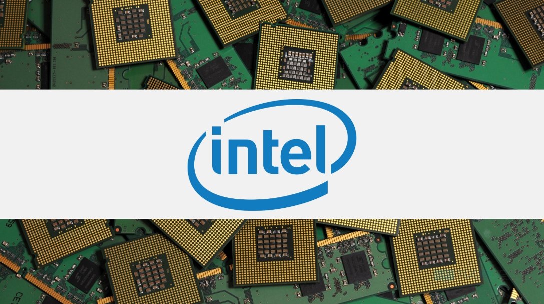 Chips da Intel com logo da empresa