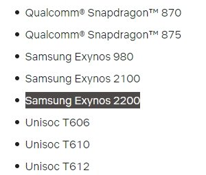 samsung exynos 2200