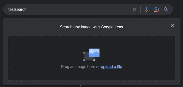 UI do google lens na pesquisa