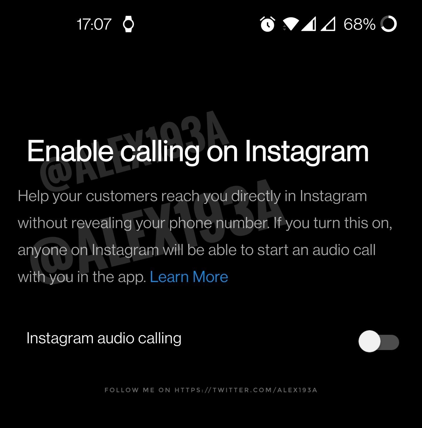 Instagram chamadas