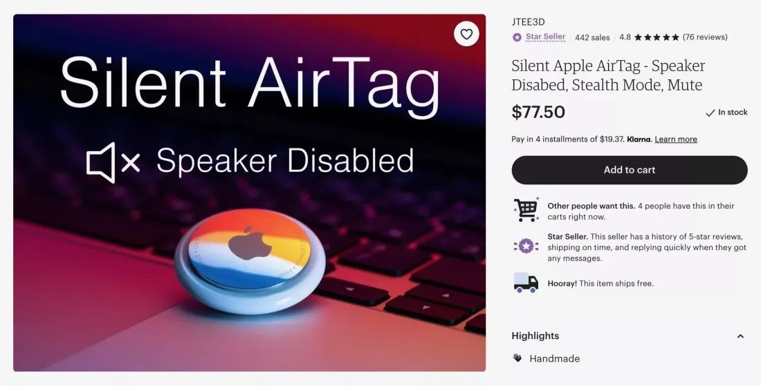 airtag com speaker desativado