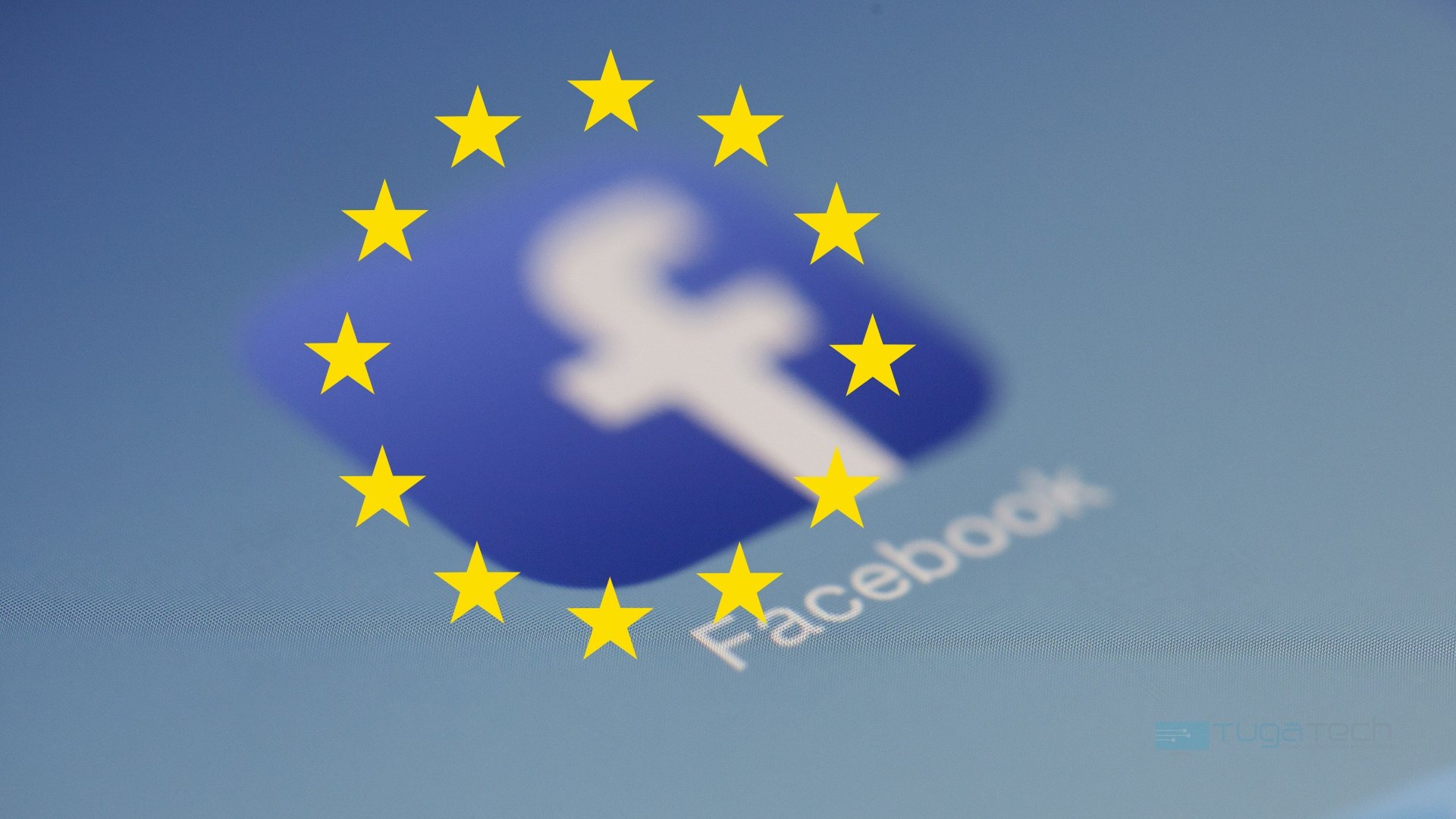 Facebook sobre símbolo da UE