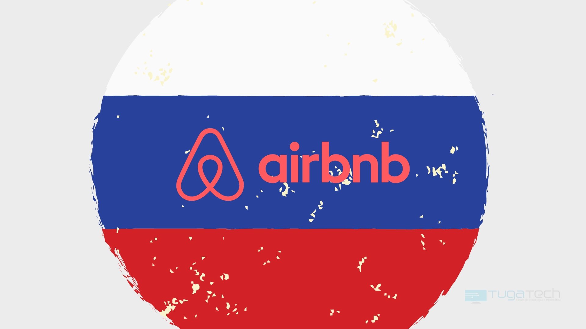 Airbnb sobre bandeira da Rússia