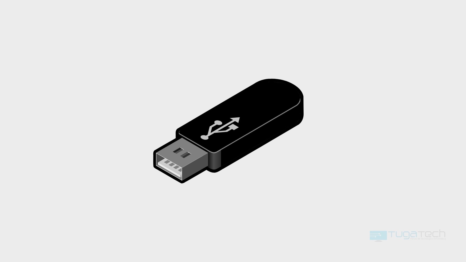 Pen USB sobre fundo cinza