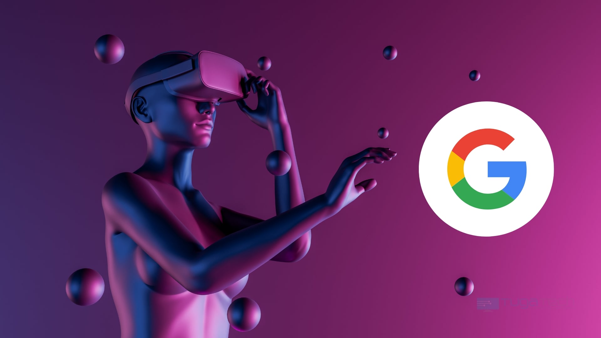 Metaverso com símbolo da Google