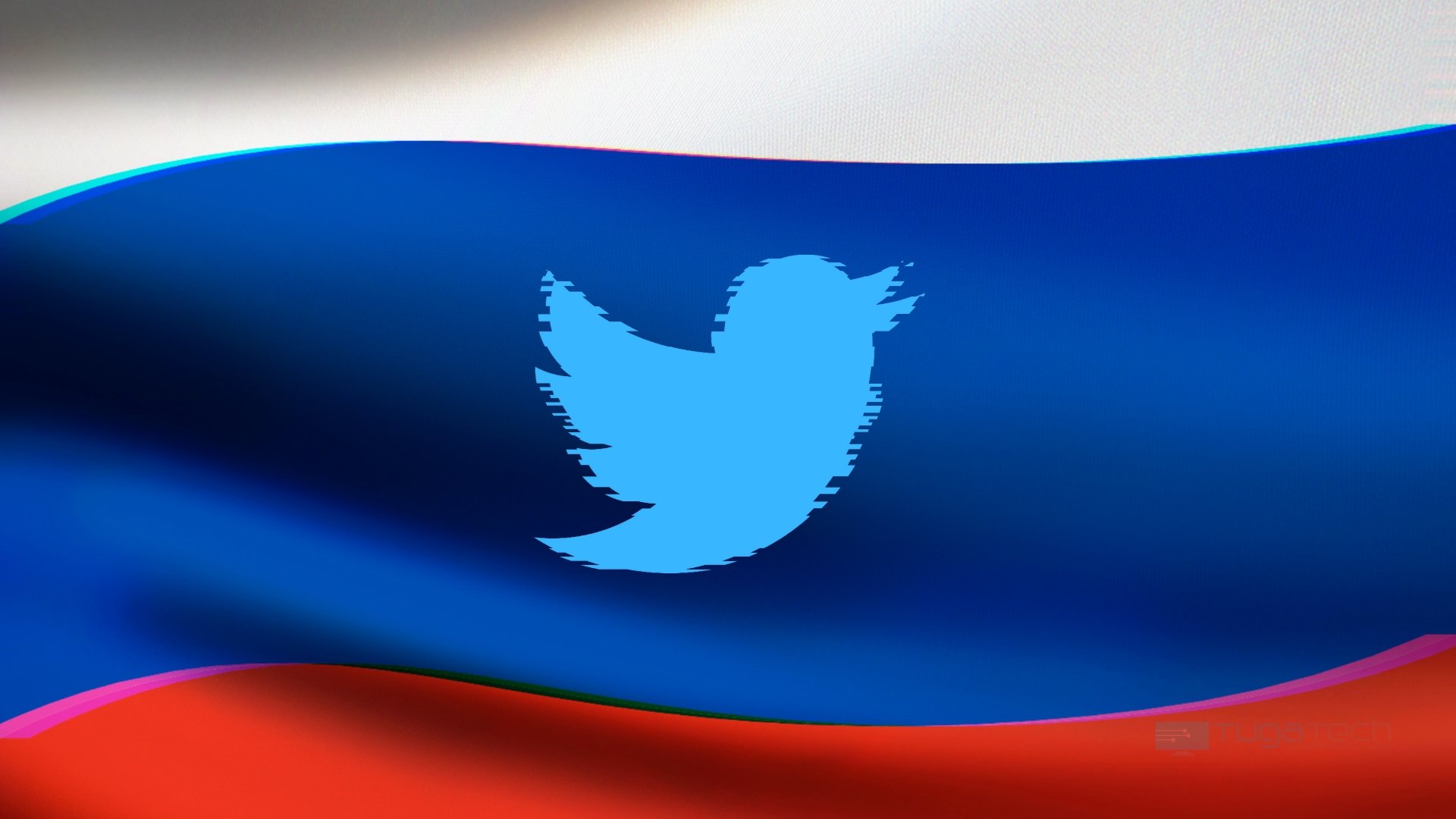 Bandeira da Rússia sobre o Twitter