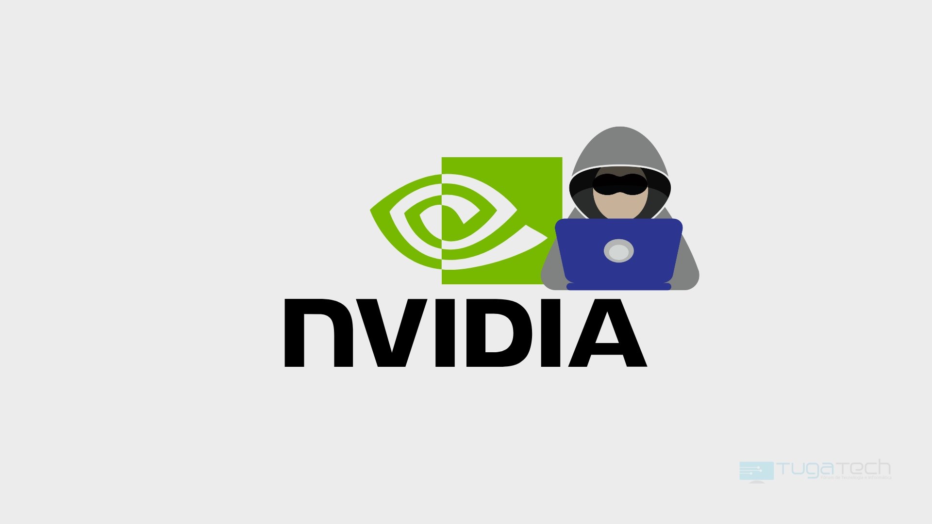 Hacker sobre o logo da Nvidia