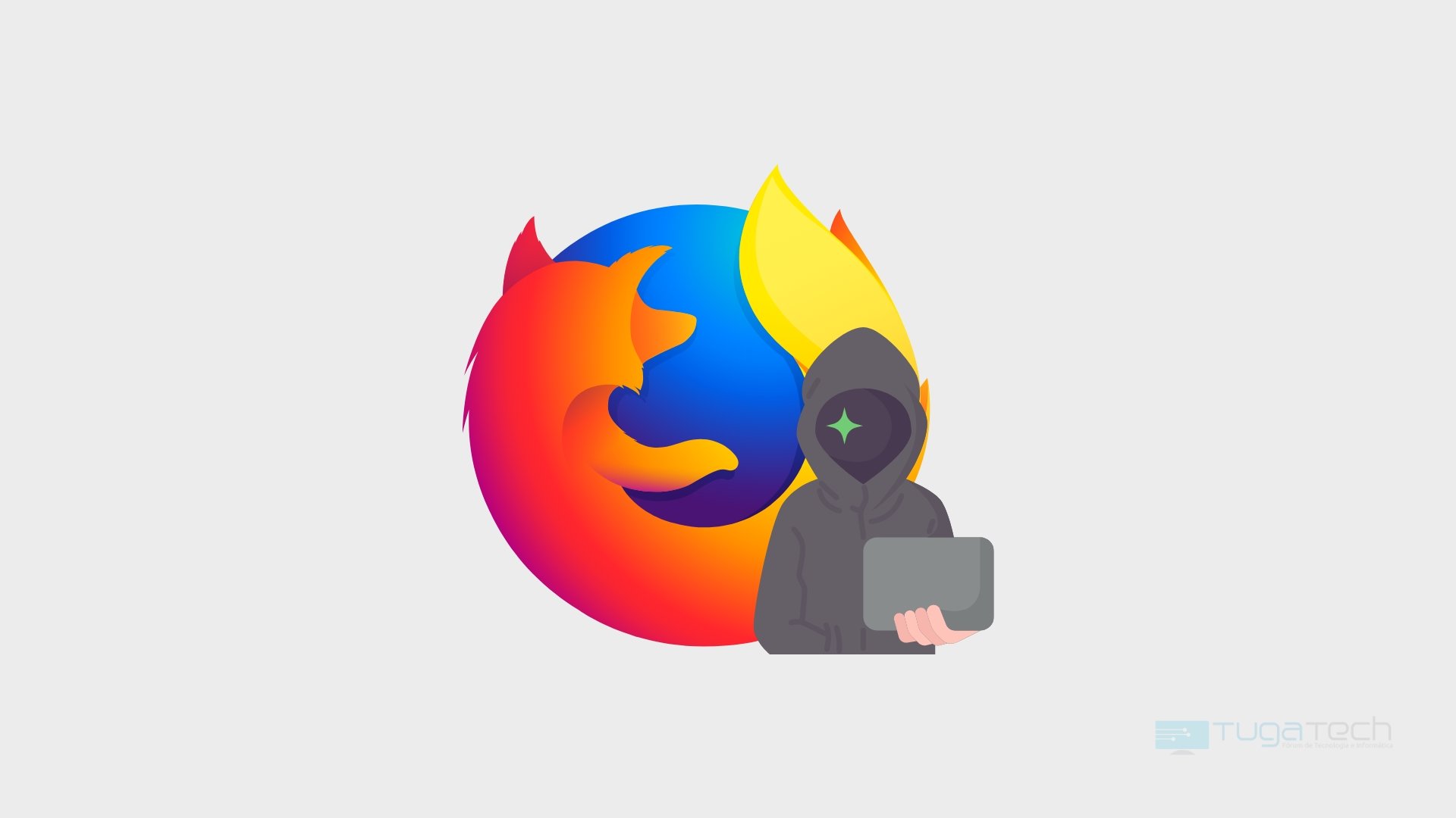 Firefox logo com hacker