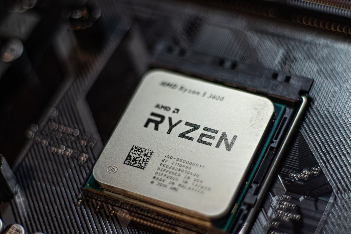 Processador AMD Ryzen na motherboard