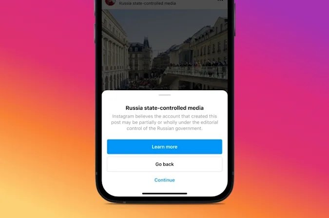 Instagram publicação marcada da Rússia
