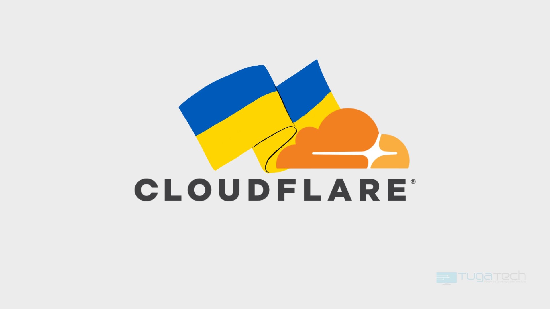 Cloudflare com bandeira da Ucrânia