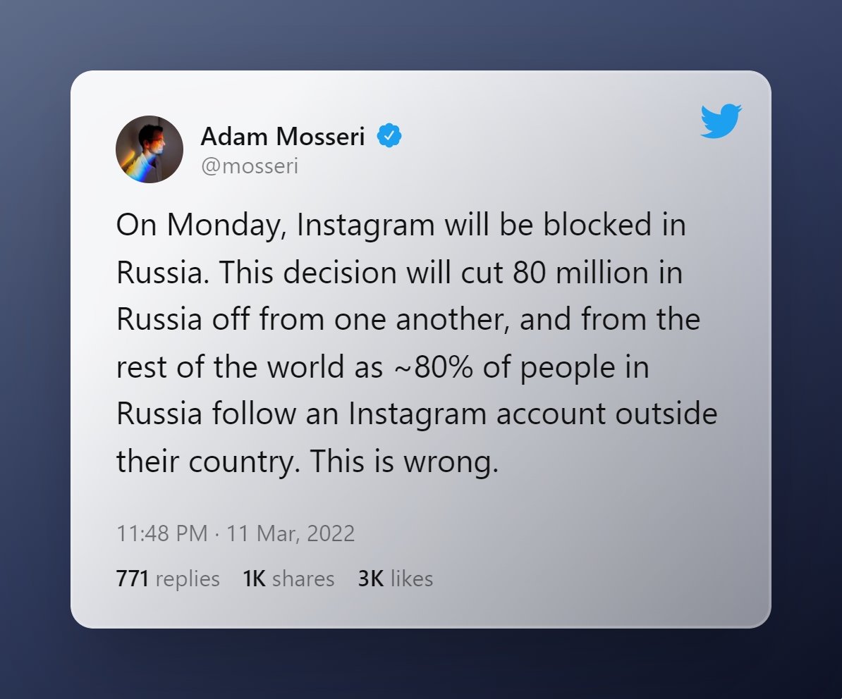 mensagem do diretor do Instagram