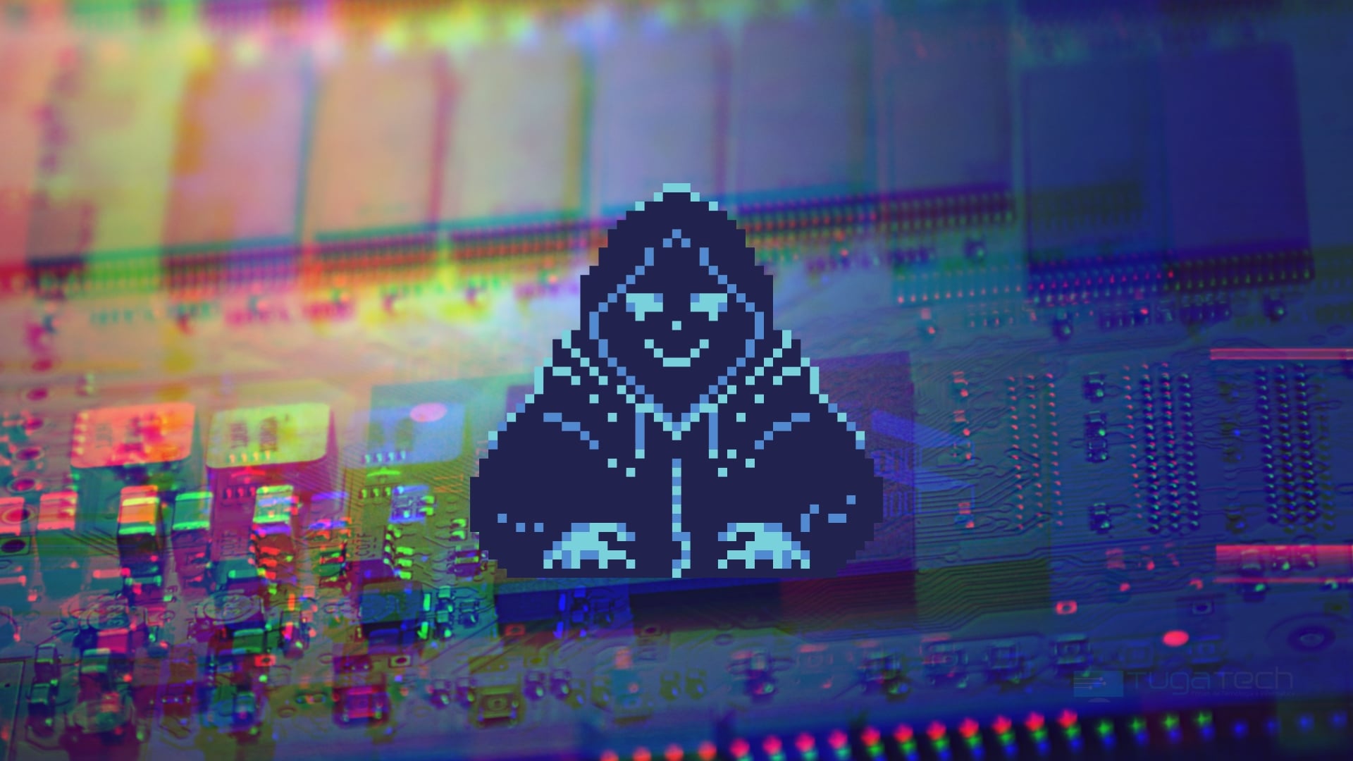 Hacker sobre um conjunto de chips