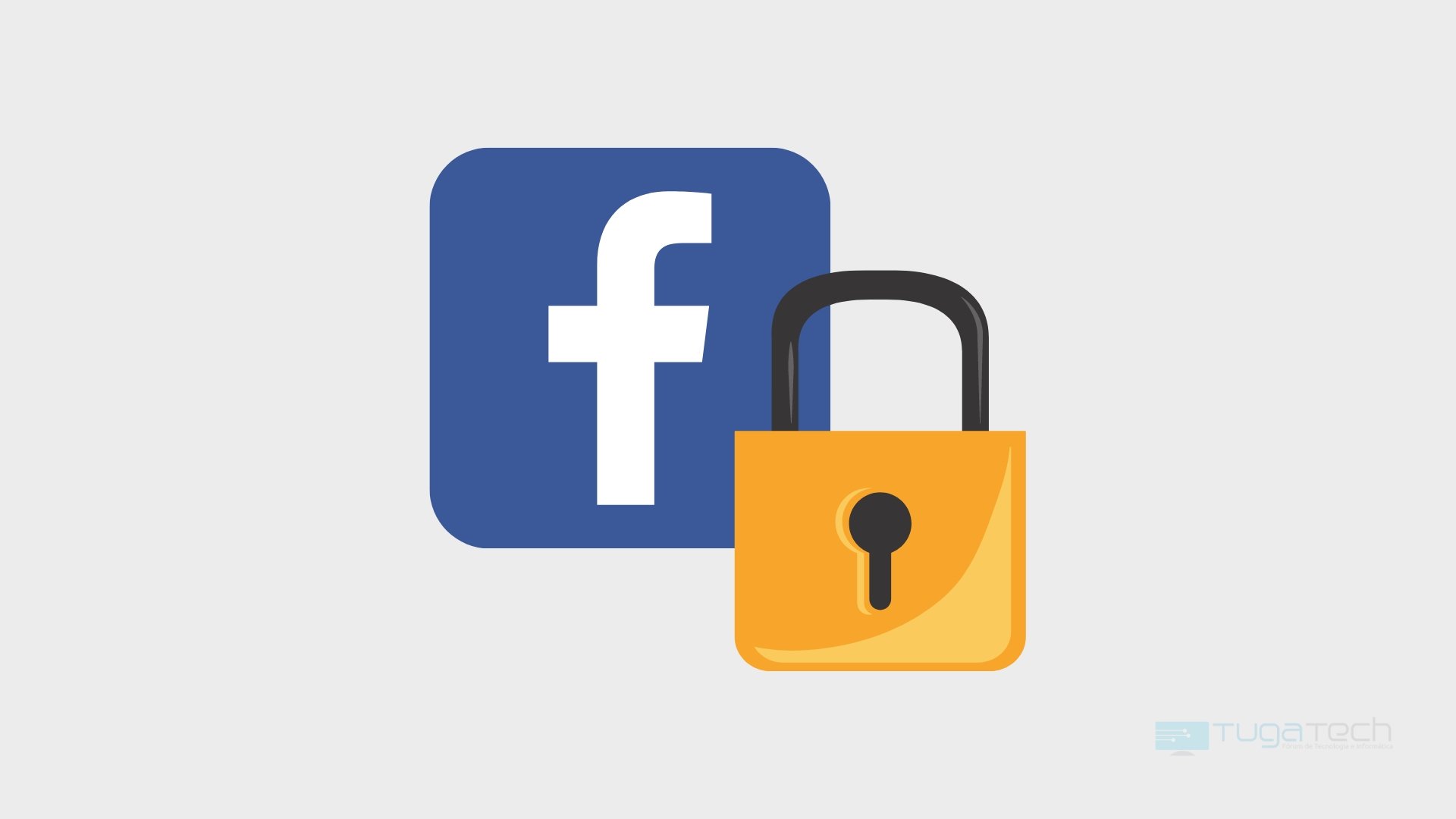 Facebook com cadeado sobre o ícone de segurança