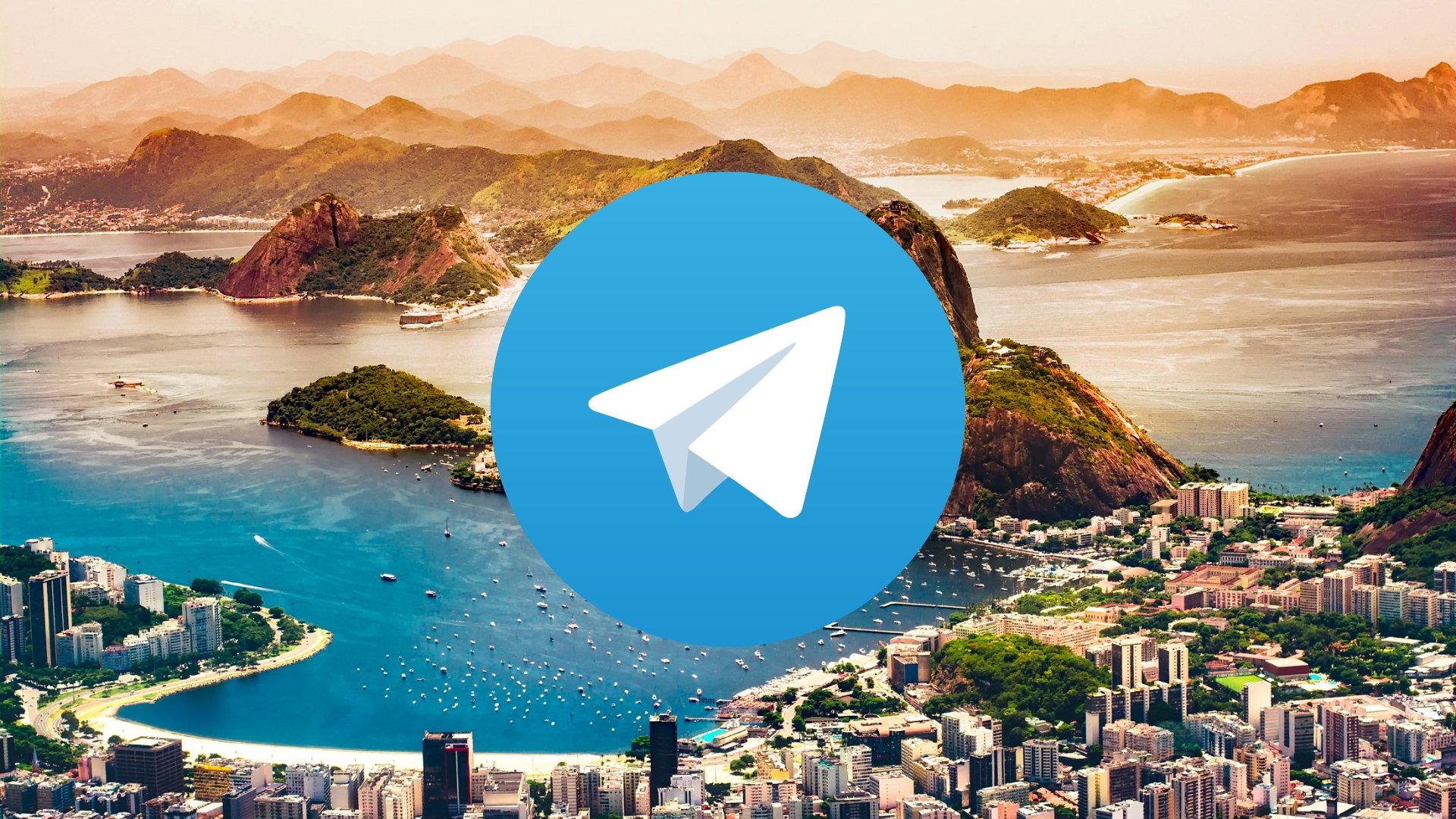 Telegram app sobre imagem do Brasil