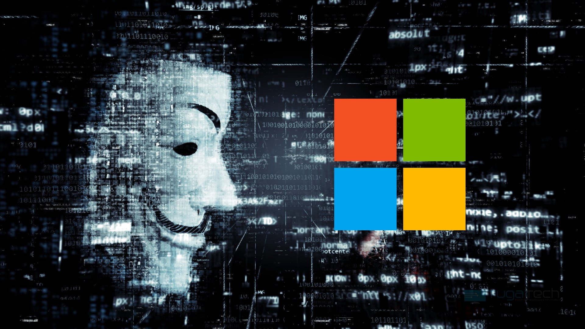 Microsoft com fundo de hacker