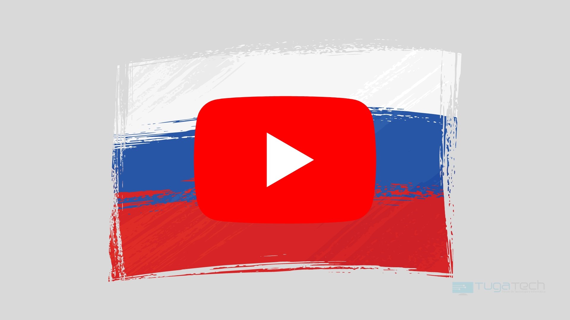 Rússia com o logo do Youtube
