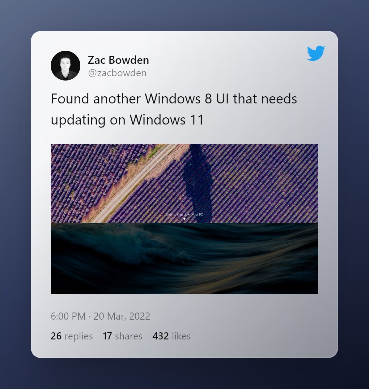 imagem partilhada da funcionalidade do Windows 8