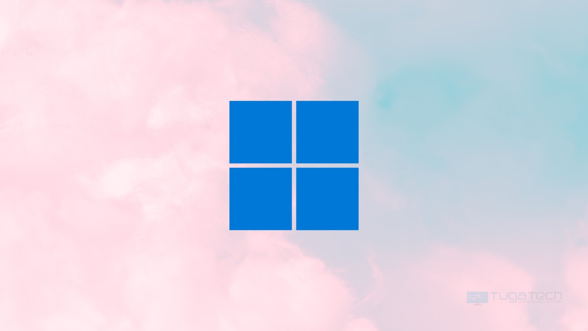 Windows 11 logo sobre fundo de nuvens