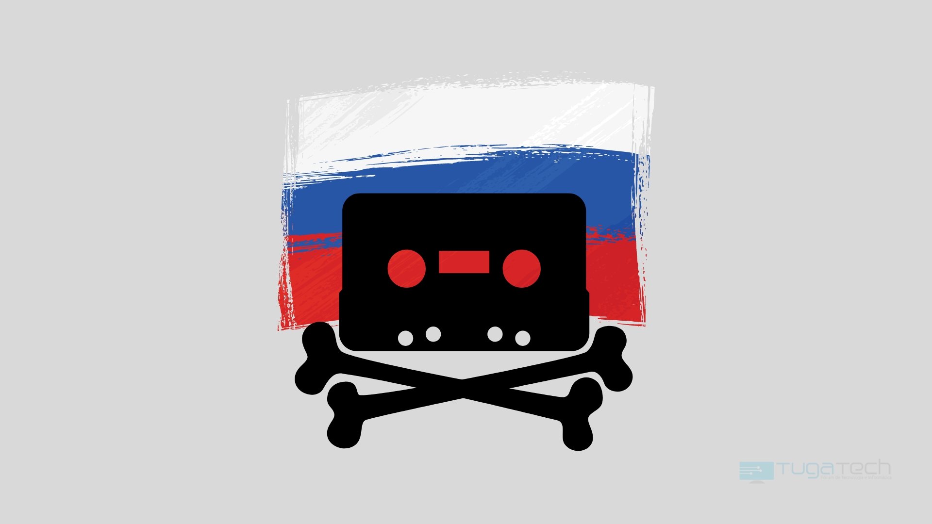 Pirataria sobre a bandeira da Rússia