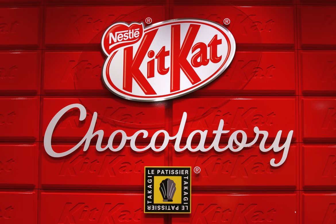 Nestlé logo do KitKat e outros produtos da empresa