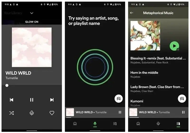 Nova interface do Spotify em modo carro