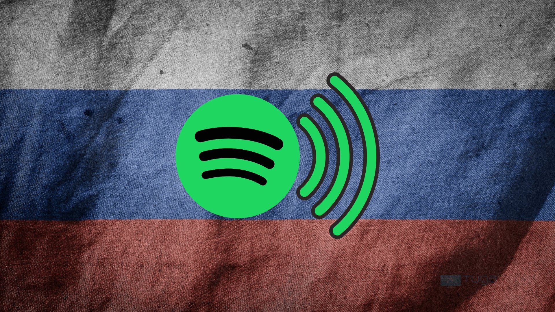 Spotify sobre bandeira da Rússia