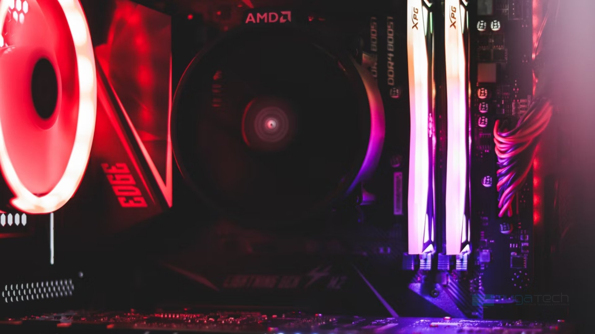 Computador da AMD com a ventoinha em destaque