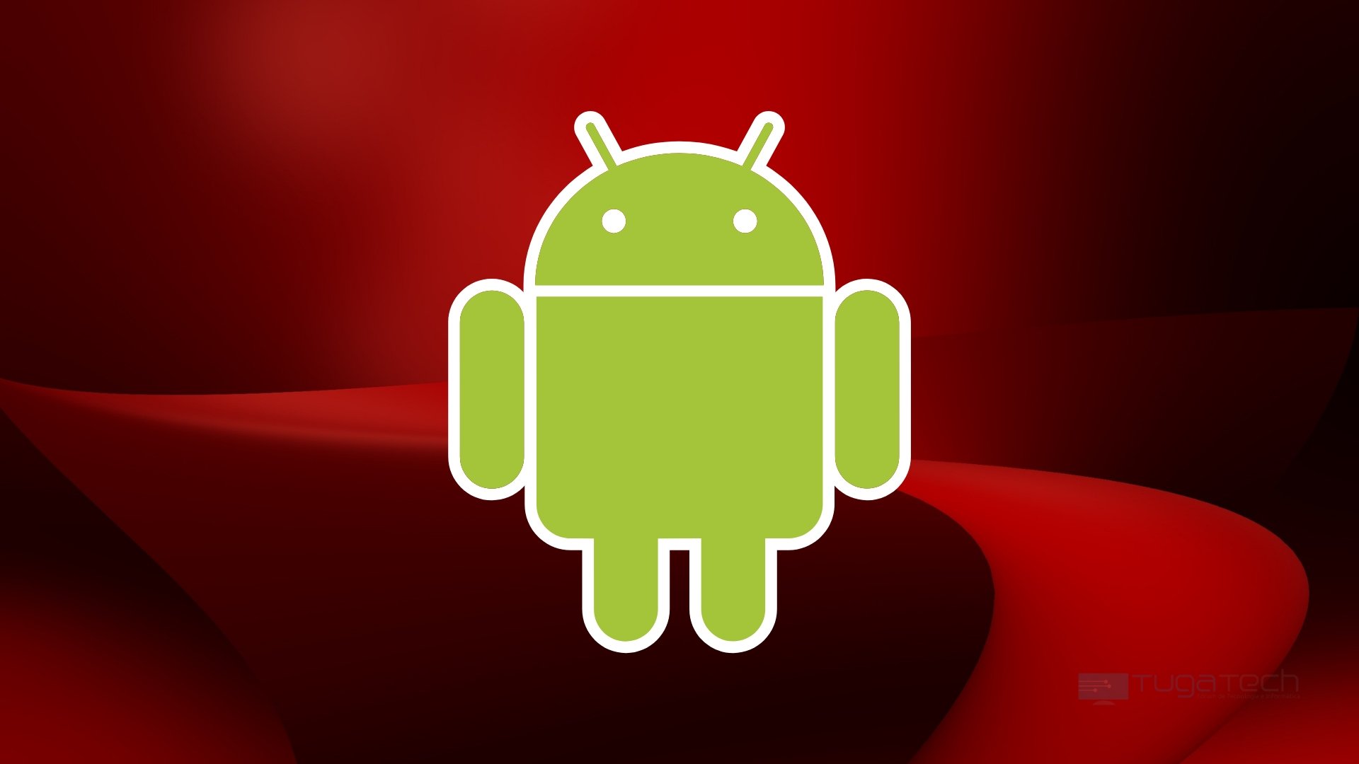 Android sobre fundo vermelho