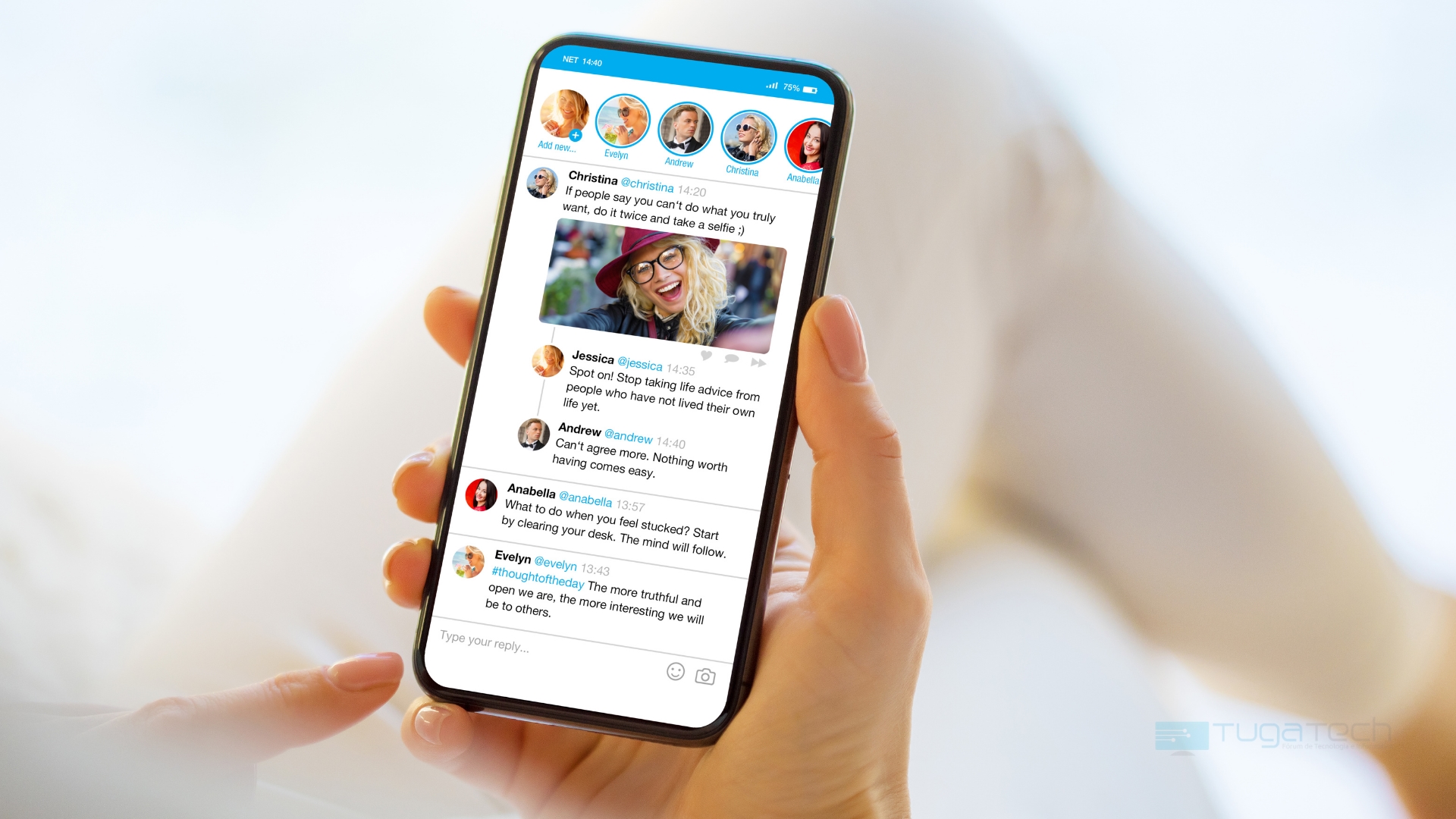 Twitter app em smartphone